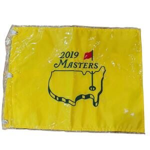 2019 MASTERS GOLF PIN FLAG AUGUSTA NATIONAL TIGER WOODS NEW PLASTIC RARE ANGC